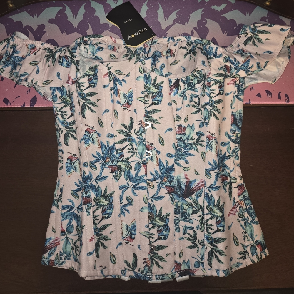 Corset Story Floral Off-Shoulder Blouse. Size UK12. Smoke Free Home.